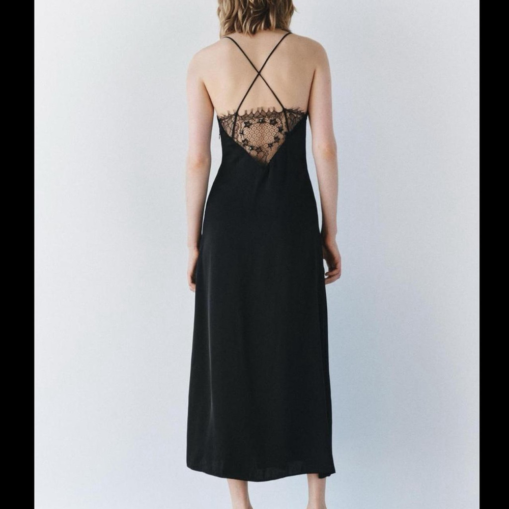 ZARA LONG LACE DRESS - SIZE S - Picture 3 of 8